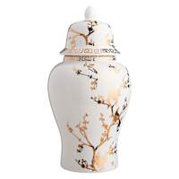 Providence Gold Decal Ceramic Jar, 14"