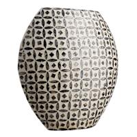 Tracey Boyd Grey Bamboo Capiz Vase, 17"