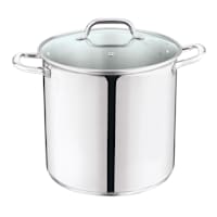 Stainless Steel Stockpot with Glass Lid, 16qt