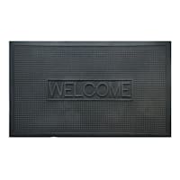 Black Welcome Rubber Pin Mat, 18x30