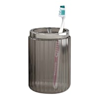Honeybloom Smoked Glass Toothbrush Holder, 5"