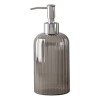 Honeybloom Smoked Glass Soap Dispenser, 8"