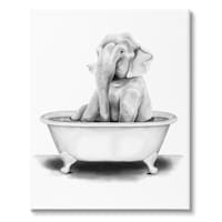 Elephant in Bathtub Canvas Wall Art, 10x8