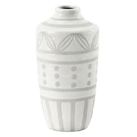 Found & Fable White Two-Tone Ceramic Vase, 7"