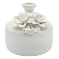 Providence White 3D Floral Porcelain Vase, 3"