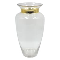 Providence Glass Vase with Mercury Neck, 12"