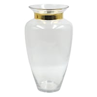 Providence Glass Vase with Mercury Neck, 14"