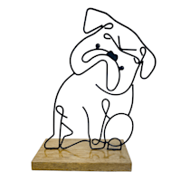 Metal Wire Dog Figurine, 10.5"