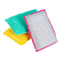 Set of 3 Bamboo Heavy Duty Smart Sponge, Pink, Green, Yellow