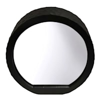 Found & Fable Black Carved Mirror, 9"
