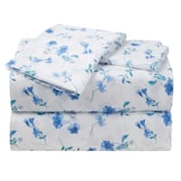 4-Piece Folksy Floral Print Microfiber Essential Sheet Set, Full