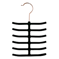 3-Pack Velvet Tie Hanger, Black