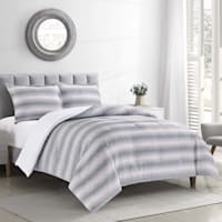 3-Piece Taylor White Waffle Design Comforter Set, King