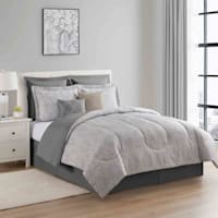 8-Piece Quinn Grey Essential Comforter Set, King