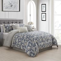 7-Piece Brighton Multicolor Floral Design Comforter Set, Queen