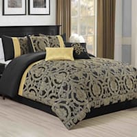 7-Piece Wayland Black & Yellow Comforter Set, King