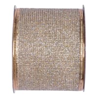2.5" Champagne Glittered Net Ribbon, 8yd