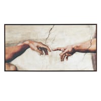 Framed Creation of Adam Canvas Wall Art, 41x21