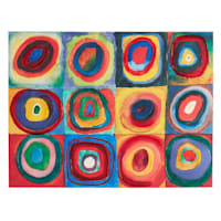 Squares with Concentric Circles Canvas Wall Art, 28x21