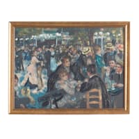 Framed Dance at Le Moulin de la Galette Canvas Wall Art , 39x30