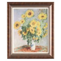 Glass Framed Sunflowers Print Wall Art, 21x26