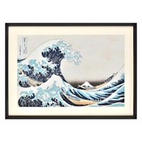 Glass Framed The Waves Print Wall Art, 30x22