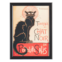 Glass Framed Tour of Rodolphe Salis Chat Noir Print, 18x24