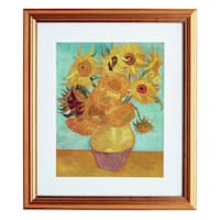 Glass Framed Sunflowers Print Wall Art, 18x21