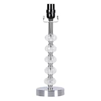 Chrome Crystal Accent Small Lamp Base, 15"
