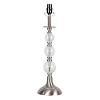 Steel Crackle Glass Ball Medium Table Lamp Base, 22"