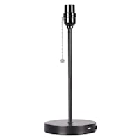 Black Lamp Base with USB Port, 14"
