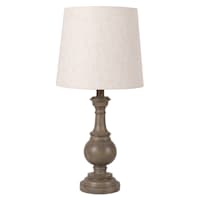 Brown Spindle Large Table Lamp with Shade, 22.75"