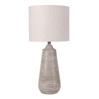 Grey Ribbed Distressed Medium Table Lamp with Shade, 26"