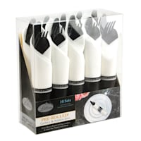 10-Count Pre-Rolled Black Cutlery Set