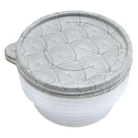 10-Piece Round Grey Leaf Food Storage Container