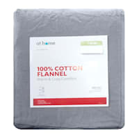 Solid Grey Flannel Sheet Set, Twin