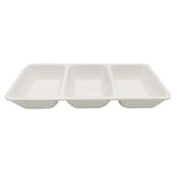 Bistro 3-Section White Ceramic Server