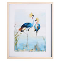 Glass Framed Heron Print Wall Art, 24x30