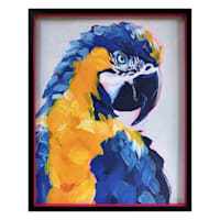 Glass Framed Parrot Wall Art, 17x21