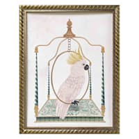 Glass Framed Cockatoo Print Wall Art, 13x17