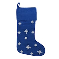 Blue Stocking with Embroidered Stars, 18"