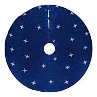 Blue Star Embroidered Tree Skirt, 48"
