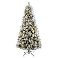 (B12) Pre-Lit Frosted Percy Spruce Christmas Tree, 7'