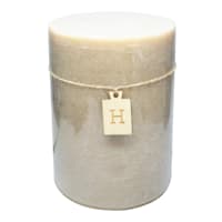 Honeybloom Tan Unscented Pillar Candle, 6x8