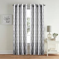 Providence Blakely Ogee Grey Light Filtering Curtain Panel, 84"