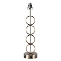 Gold Metal Stack Orb USB Large Table Lamp Base, 23"