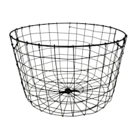 Honeybloom Tapered Dark Grey Metal Basket, Large
