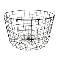 Honeybloom Tapered Dark Grey Metal Basket, Small