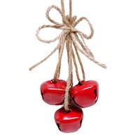 Homespun Holiday Distressed Red Jingle Bell Ornament, 6"