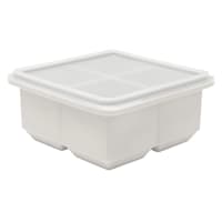 4-Section Silicone Square Ice Cube Tray, Grey